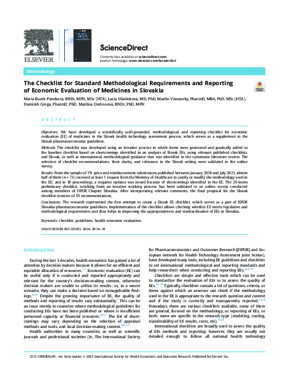 (PDF) The Checklist for Standard Methodological Requirements and ...