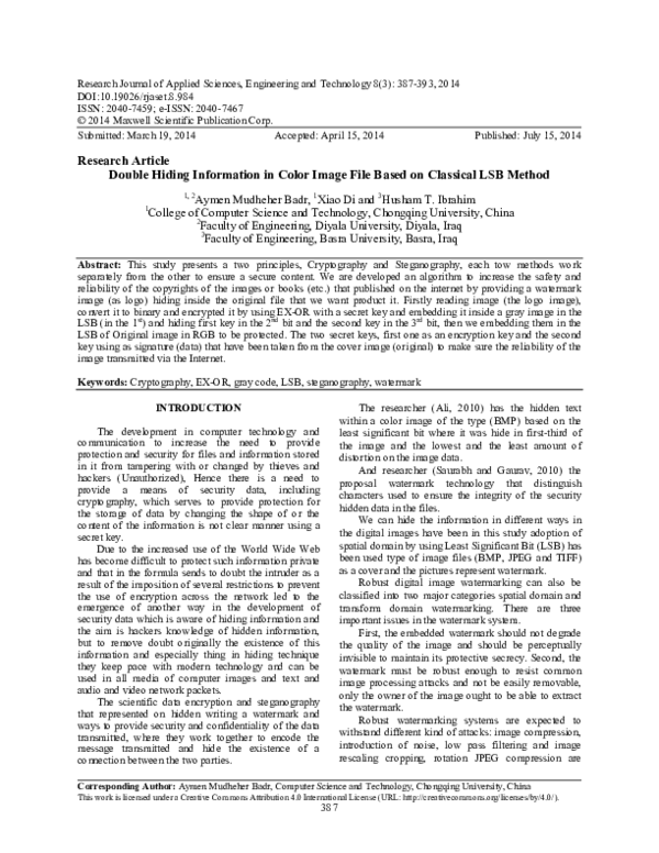 (PDF) Double Hiding Information in Color Image File Based on Classical ...