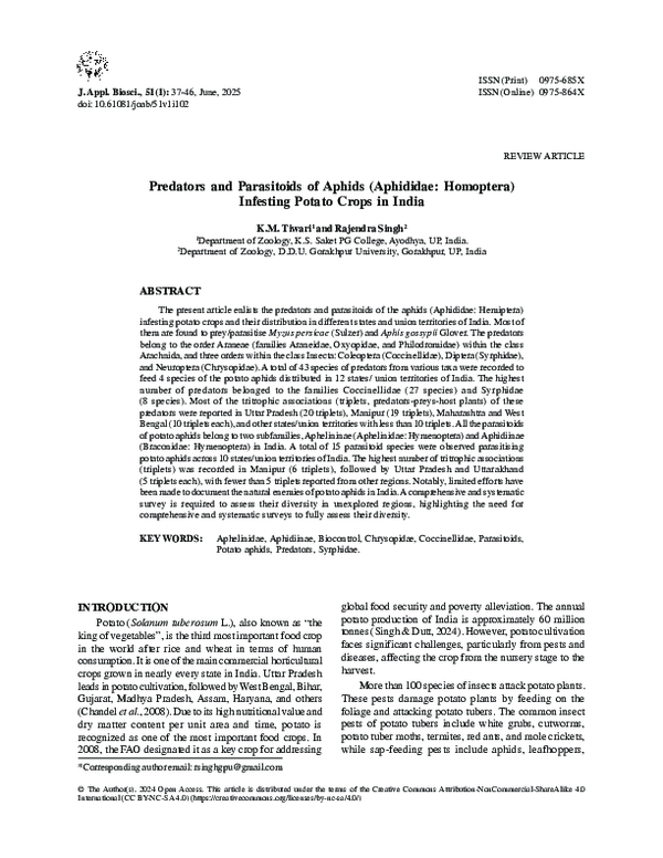 (PDF) Predators and Parasitoids of Aphids (Aphididae: Homoptera ...