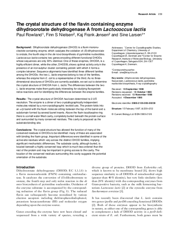 (PDF) The crystal structure of the flavin containing enzyme ...
