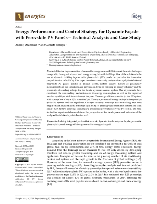 (PDF) Energy Performance and Control Strategy for Dynamic Façade with ...
