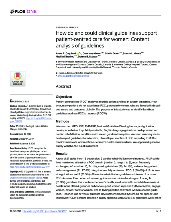 (PDF) How do and could clinical guidelines support patient-centred care ...