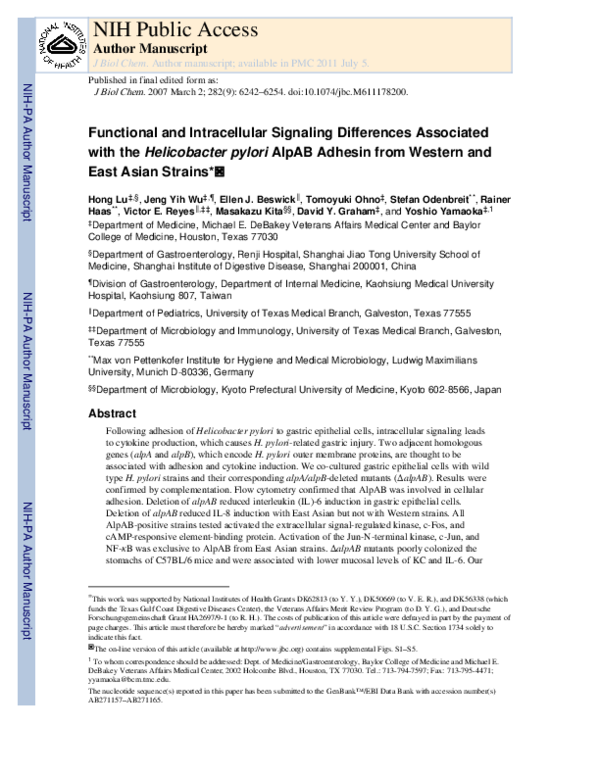 (PDF) Functional and Intracellular Signaling Differences Associated ...
