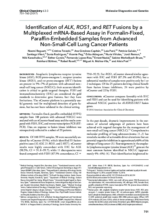 (PDF) Identification of ALK, ROS1 and RET Fusions by a Multiplexed mRNA ...