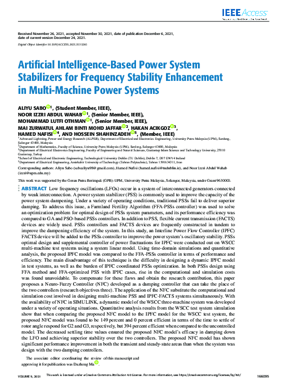 (PDF) Artificial Intelligence-Based Power System Stabilizers for ...