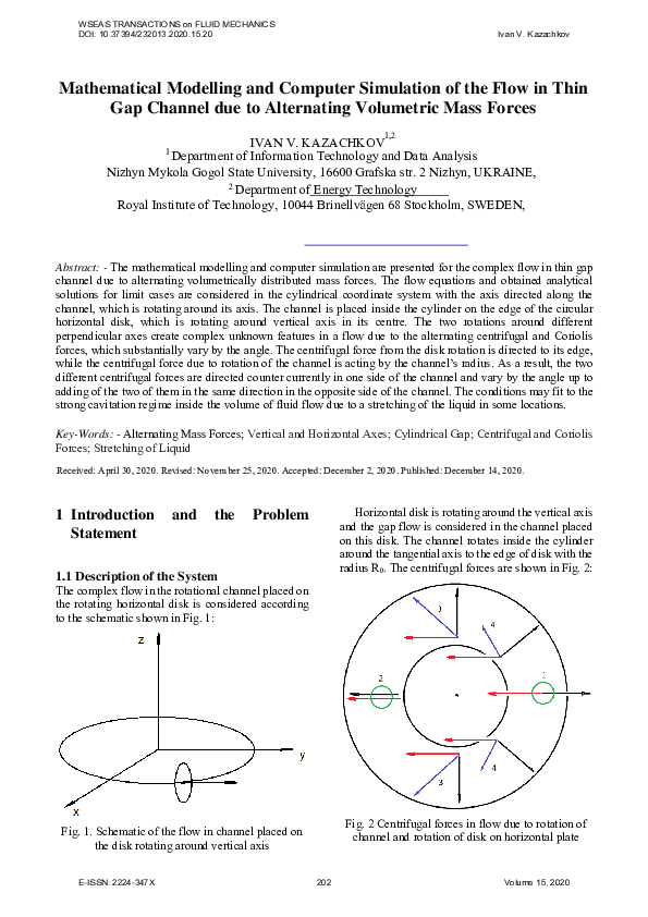 (PDF) Mathematical Modelling and Computer Simulation of the Flow in ...