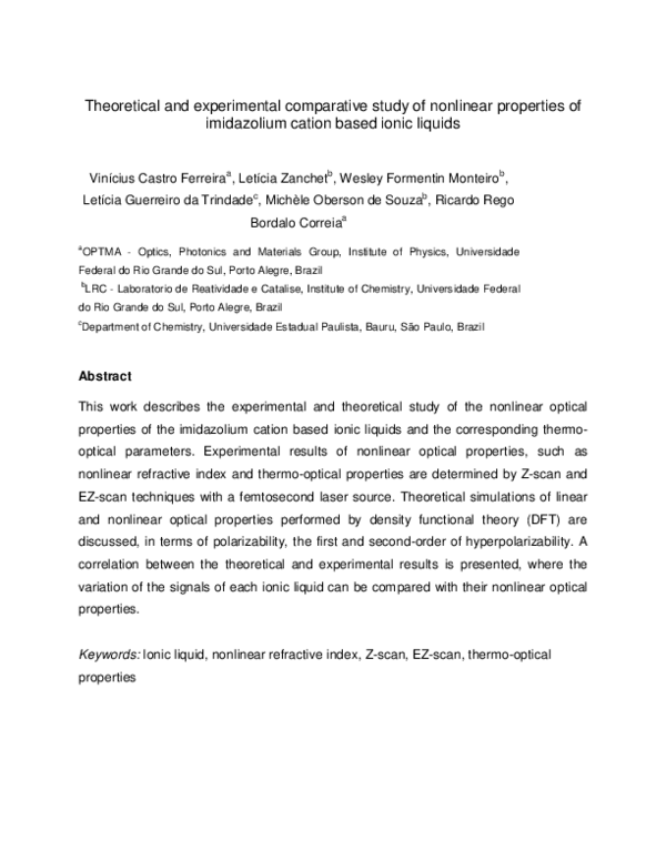 (PDF) Theoretical and experimental comparative study of nonlinear ...