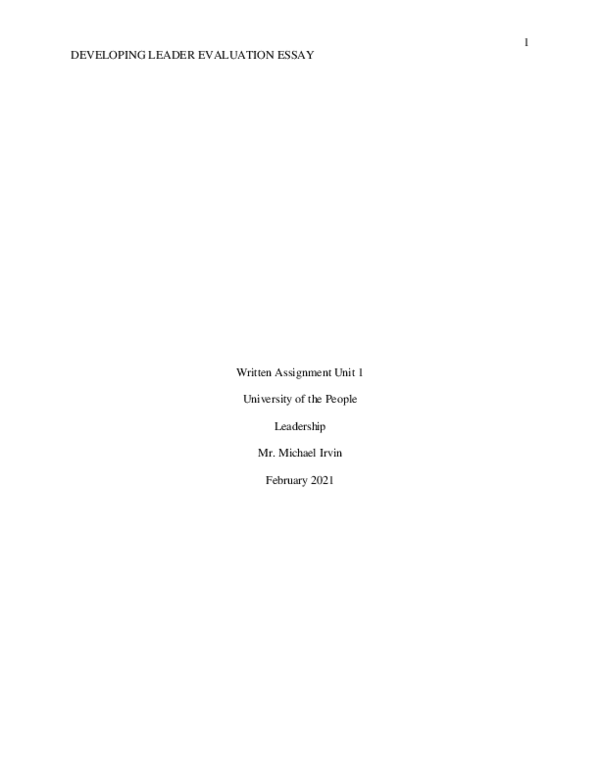(PDF) Written Assignment Unit 1