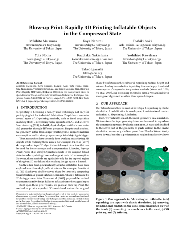 (PDF) Blow-up Print: Rapidly 3D Printing Inflatable Objects in the ...