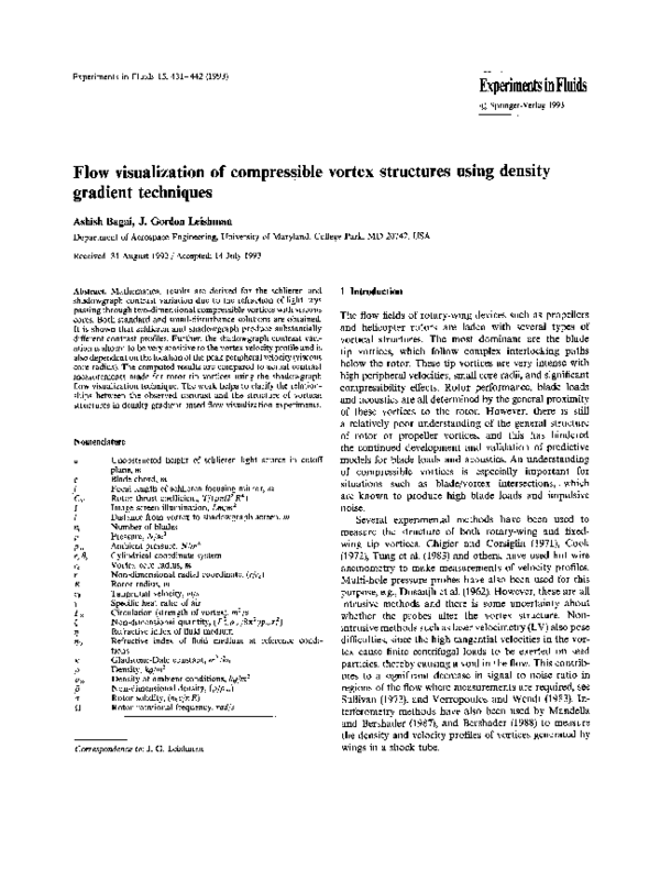 (PDF) Flow visualization of compressible vortex structures using ...