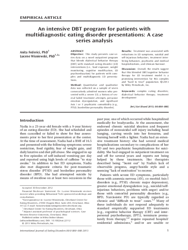 (PDF) An intensive DBT program for patients with multidiagnostic eating ...