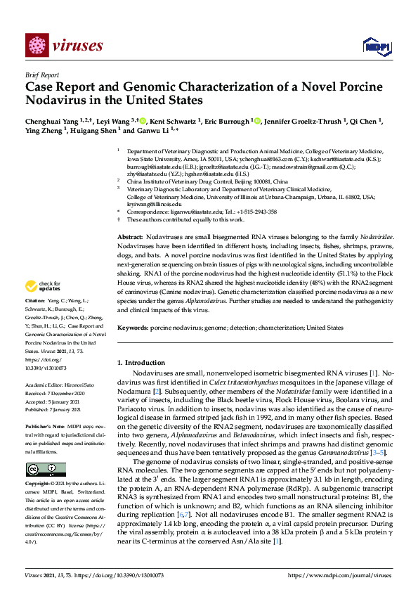 (PDF) Case Report and Genomic Characterization of a Novel Porcine ...