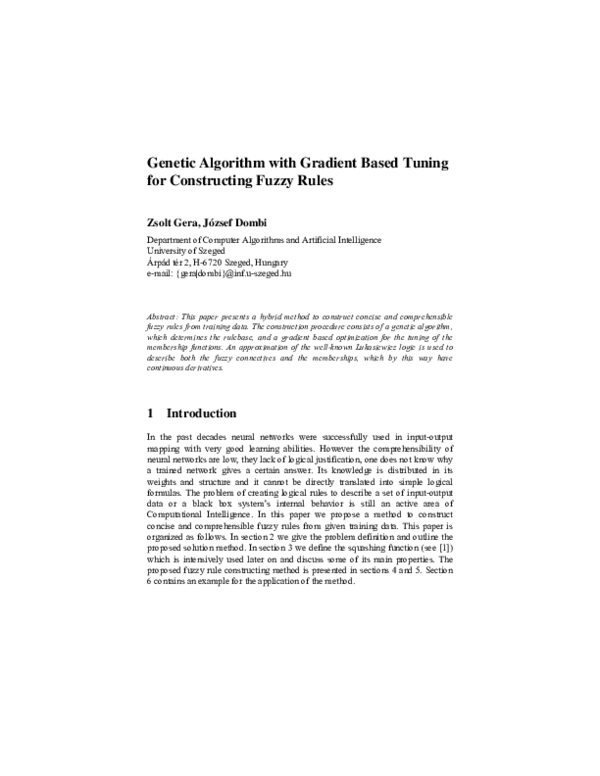 (PDF) Genetic Algorithm with Gradient Based Tuning for Constructing ...