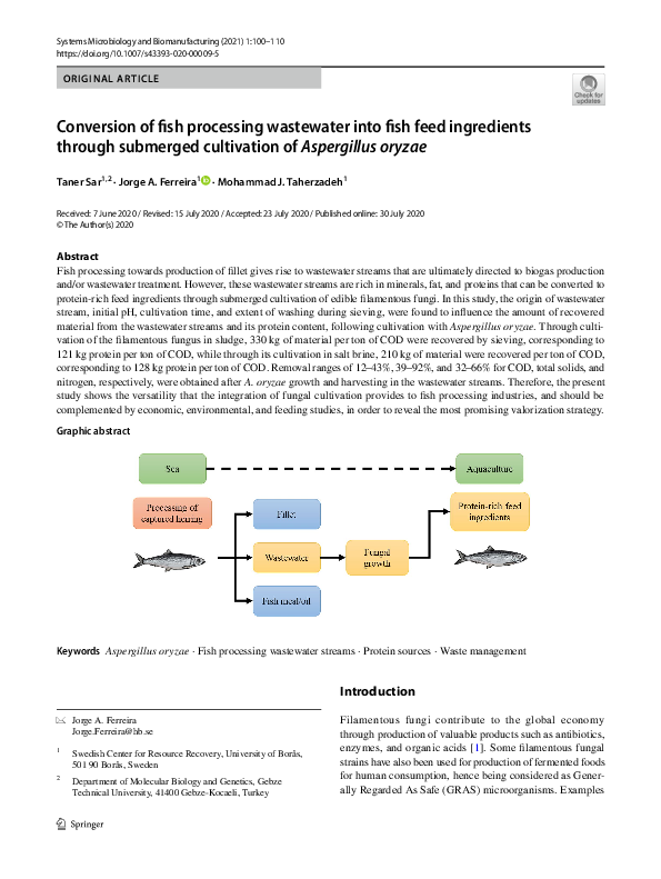 (PDF) Conversion of fish processing wastewater into fish feed ...