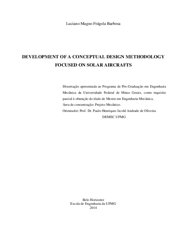 (PDF) Development of a conceptual design methodology focused on solar ...