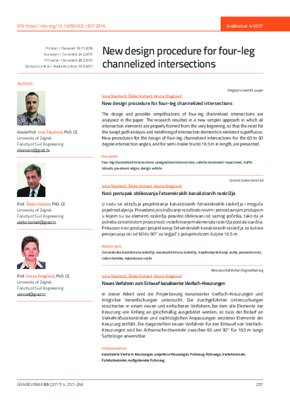 (PDF) New design procedure for four-leg channelized intersections