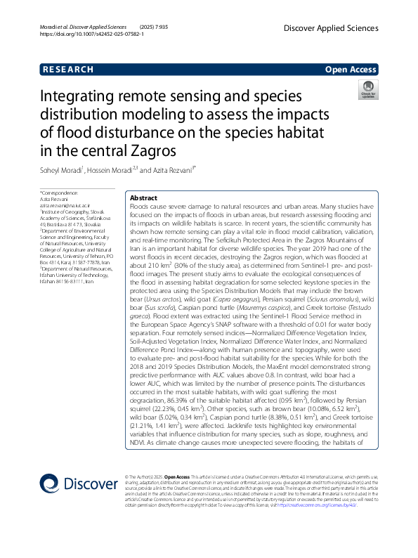 (PDF) Integrating remote sensing and species distribution modeling to ...