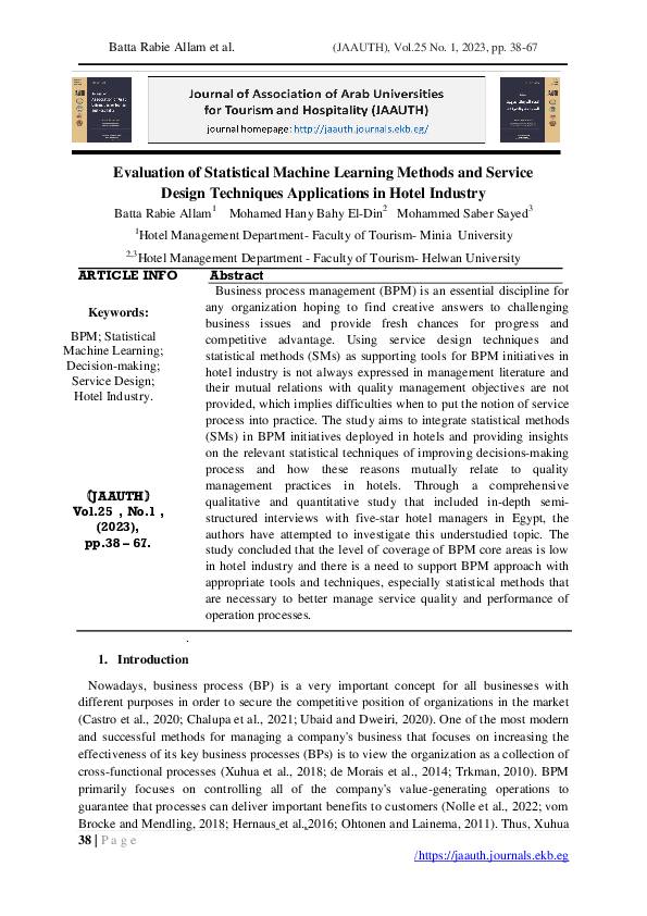 (PDF) Evaluation of Statistical Machine Learning Methods and Service ...