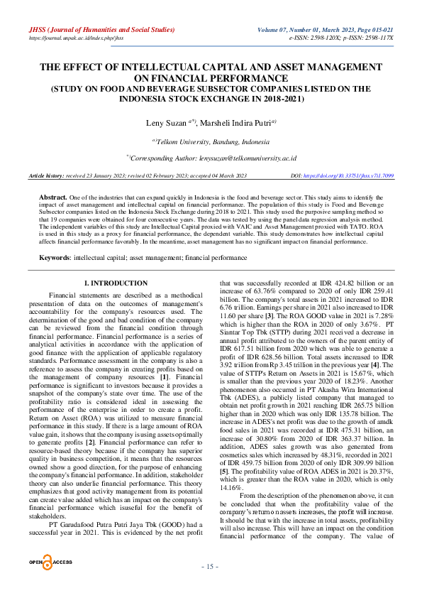 (PDF) The Effect of Intellectual Capital and Asset Management on ...