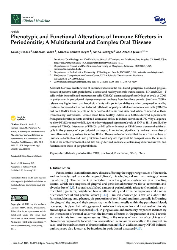 (PDF) Phenotypic and Functional Alterations of Immune Effectors in ...