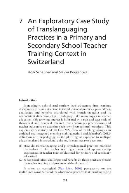 (PDF) An Exploratory Case Study of Translanguaging Practices in a ...