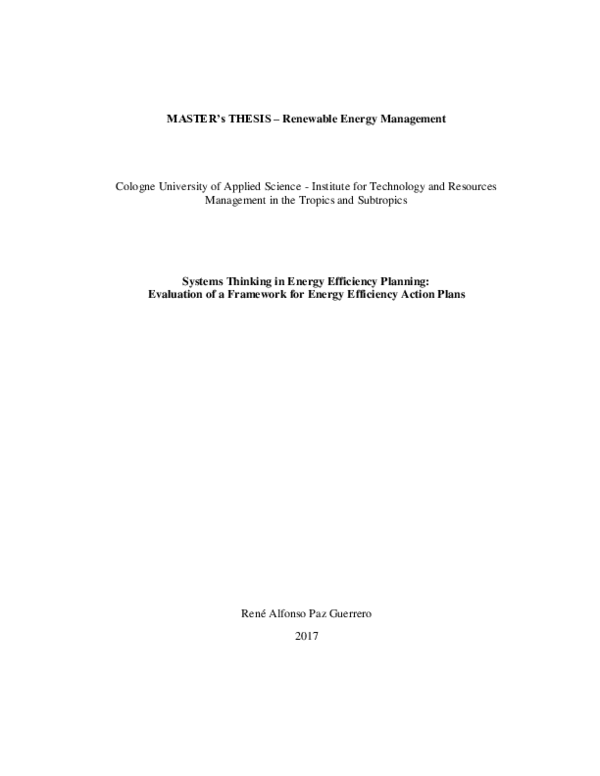 (PDF) Systems Thinking in Energy Efficiency Planning: Evaluation of a ...