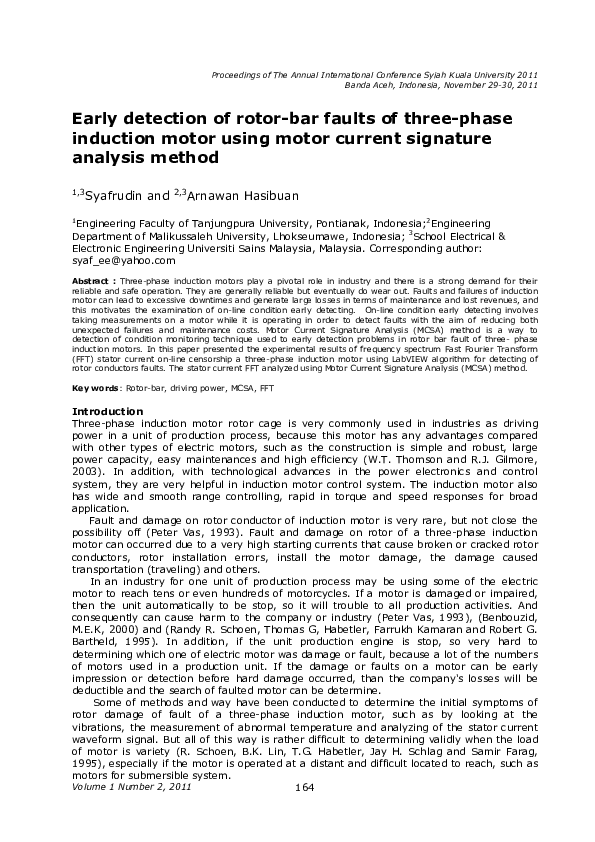 (PDF) Early detection of rotor-bar faults of three-phase induction ...