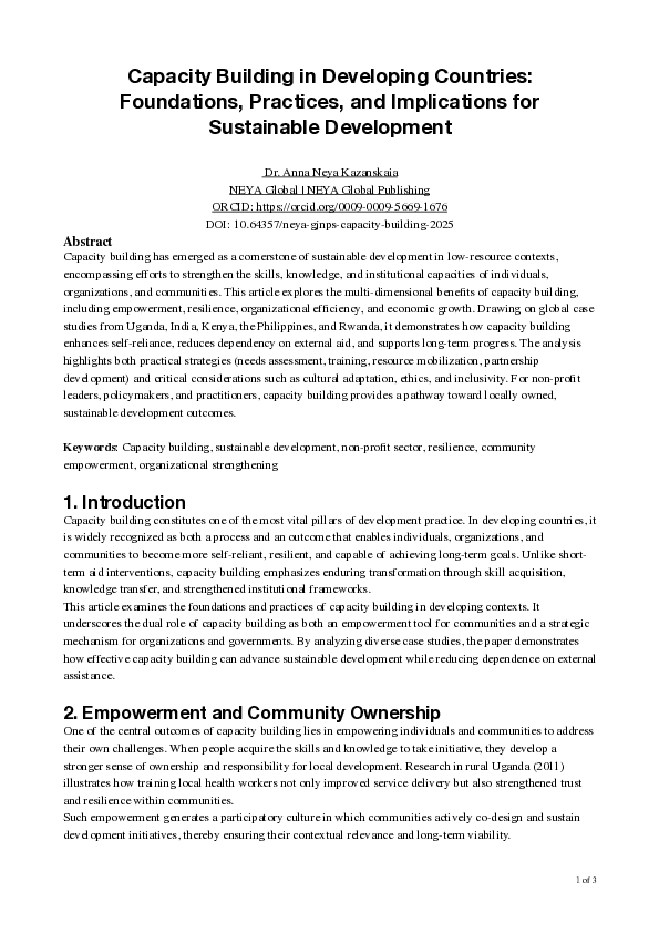(PDF) Capacity Building in Developing Countries: Foundations, Practices ...