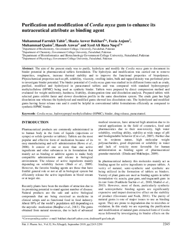 (PDF) Purification and modification of Cordia myxa gum to enhance its ...