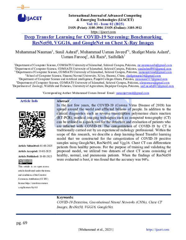 (PDF) Deep Transfer Learning for COVID-19 Screening: Benchmarking ...