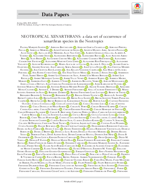 (PDF) NEOTROPICAL XENARTHRANS: a data set of occurrence of xenarthran ...