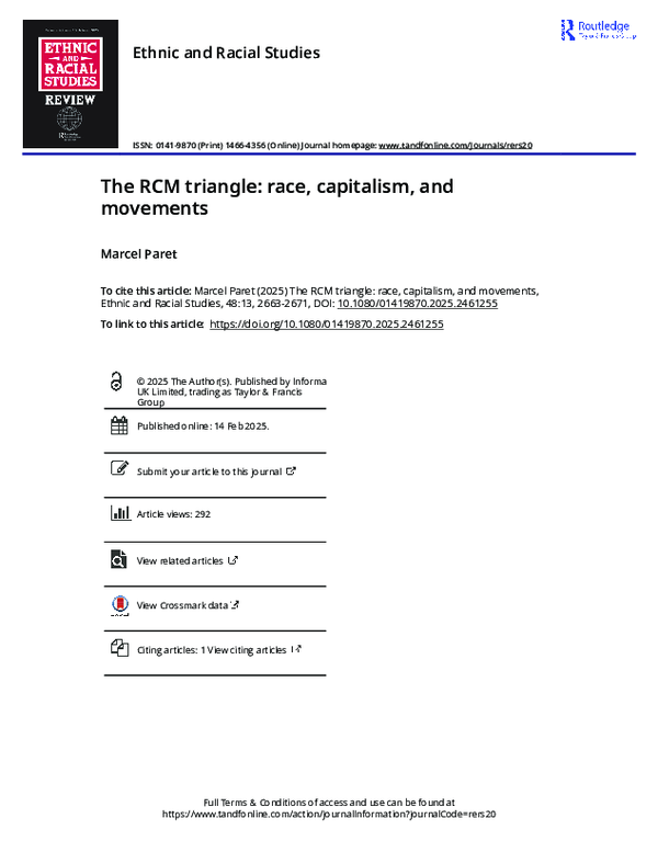 (PDF) The RCM triangle: race, capitalism, and movements