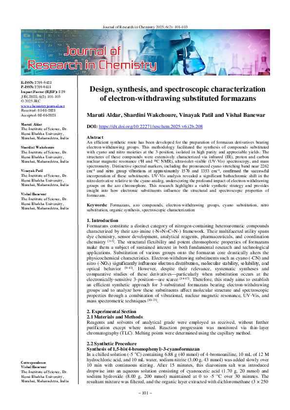 (PDF) Design, synthesis, and spectroscopic characterization of electron ...