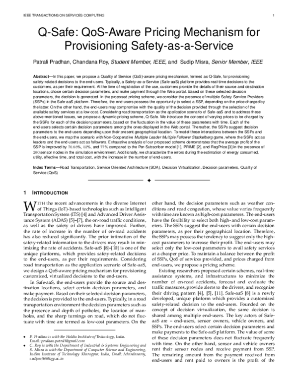 (PDF) Q-Safe: QoS-Aware Pricing Mechanism for Provisioning Safety-as-a ...