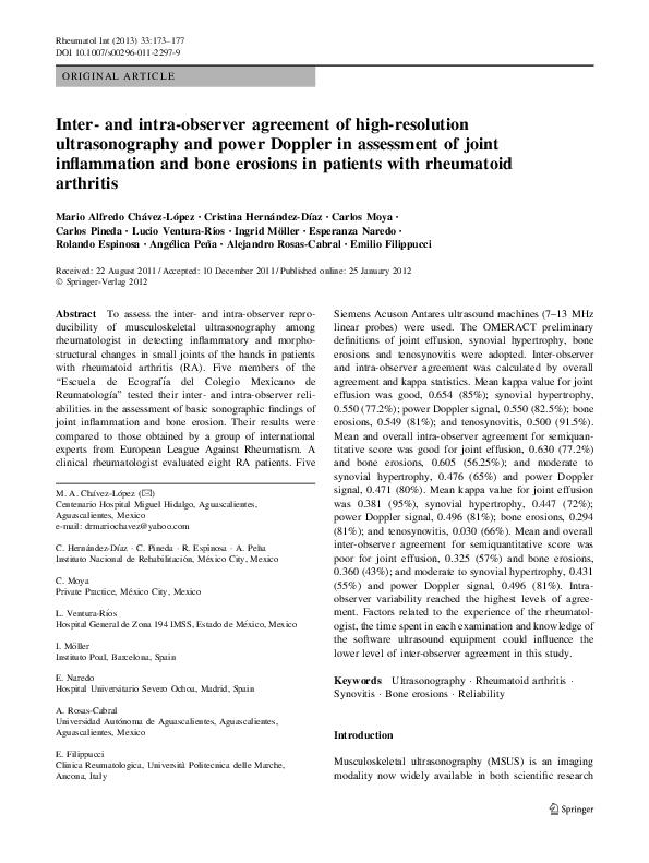 (PDF) Inter- and intra-observer agreement of high-resolution ...