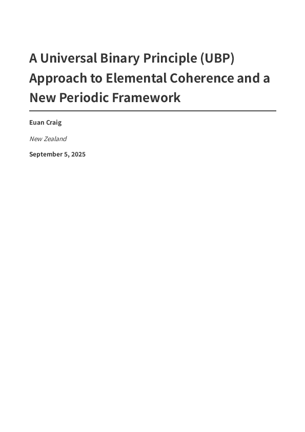 (PDF) A Universal Binary Principle (UBP) Approach to Elemental ...