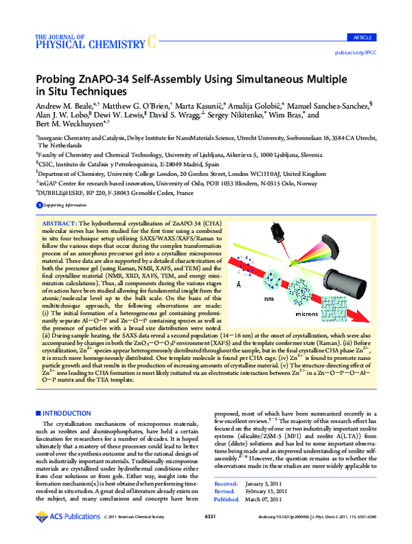 (PDF) Probing ZnAPO-34 Self-Assembly Using Simultaneous Multiple in ...