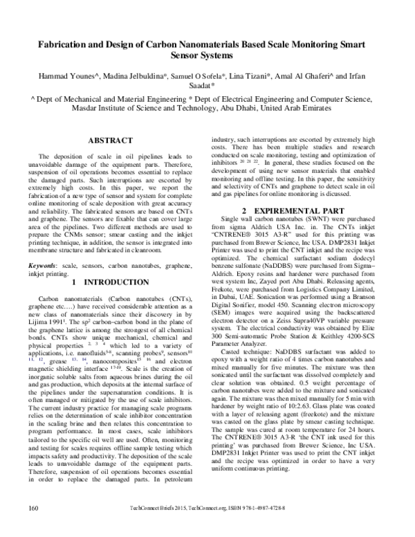 (PDF) Fabrication and Design of Carbon Nanomaterials Based Scale ...