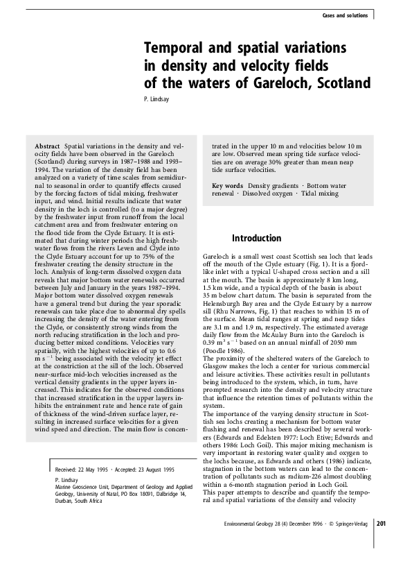 (PDF) Temporal and spatial variations in density and velocity fields of ...