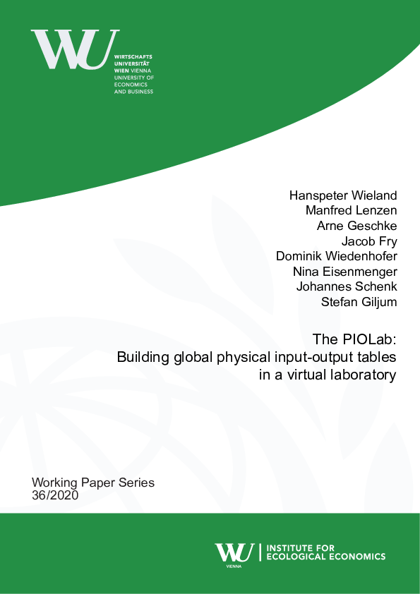 (PDF) The PIOLab: Building global physical input–output tables in a ...