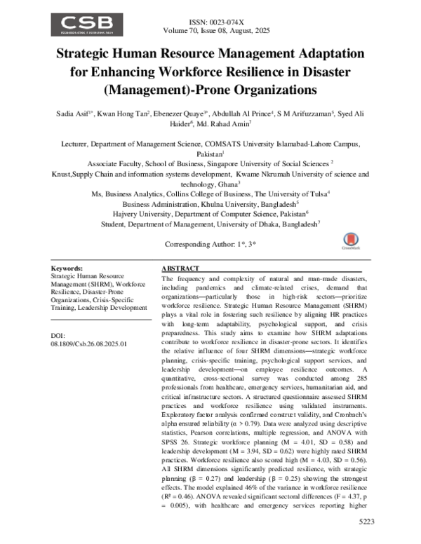 (PDF) Strategic Human Resource Management Adaptation for Enhancing ...