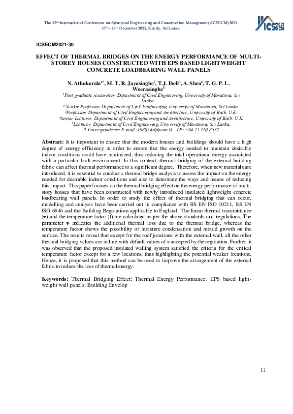 (PDF) EFFECT OF THERMAL BRIDGES ON THE ENERGY PERFORMANCE OF MULTI ...