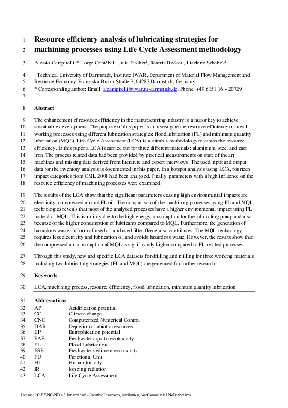 (PDF) Resource efficiency analysis of lubricating strategies for ...