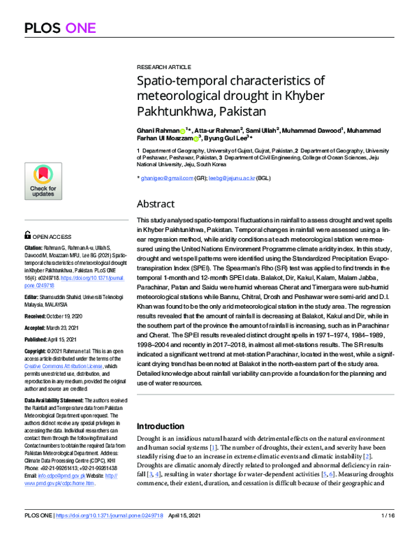 (PDF) Spatio-temporal characteristics of meteorological drought in ...