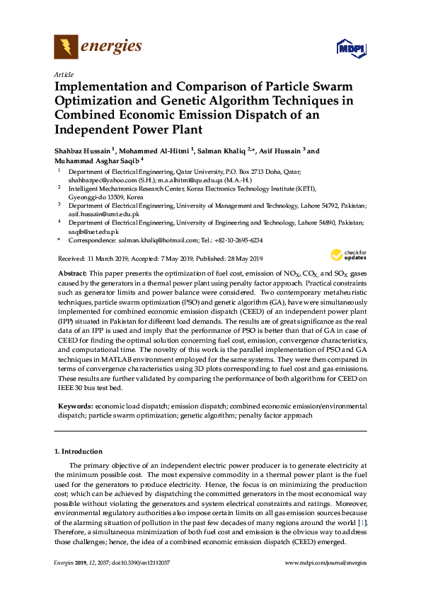 (PDF) Implementation and Comparison of Particle Swarm Optimization and ...