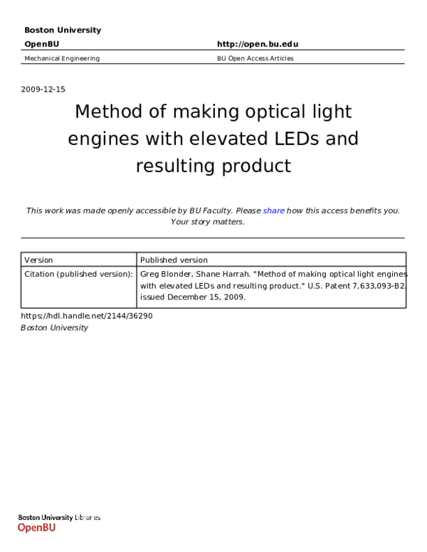 (PDF) Method of making optical light engines with elevated LEDs and ...