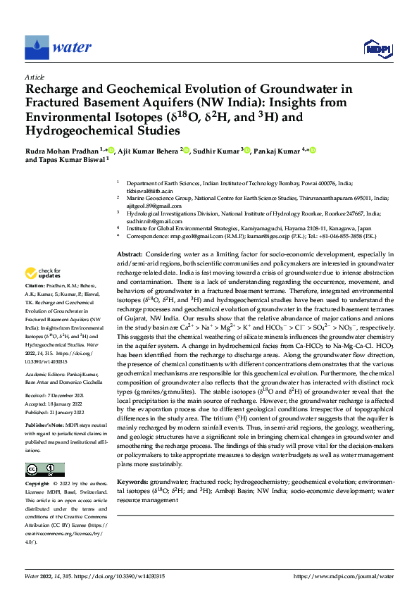 (PDF) Recharge and Geochemical Evolution of Groundwater in Fractured ...
