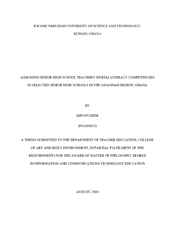 (PDF) Assessing Senior High School Teachers’ Digital Literacy ...