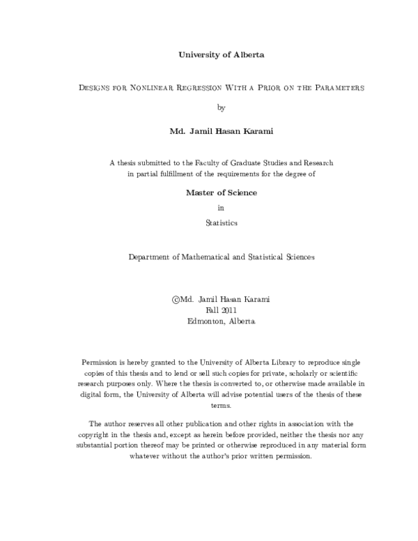 (PDF) Designs for nonlinear regression with a prior on the parameters
