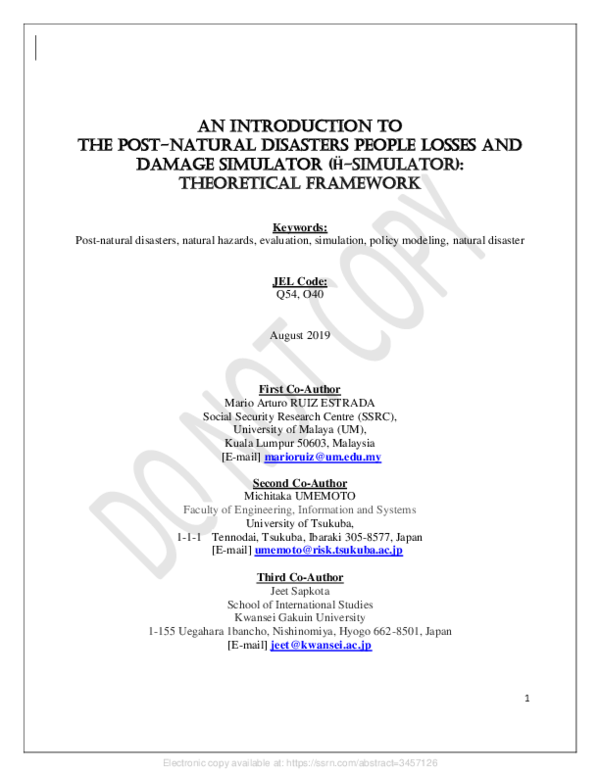 (PDF) An Introduction to The Post-Natural Disasters People Losses and ...